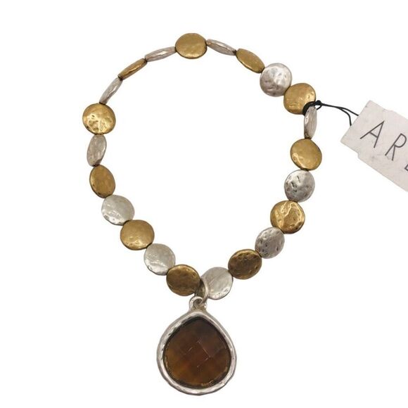 Arden Crystal Tear Drop Charm Stretch Bracelet - Picture 1 of 7